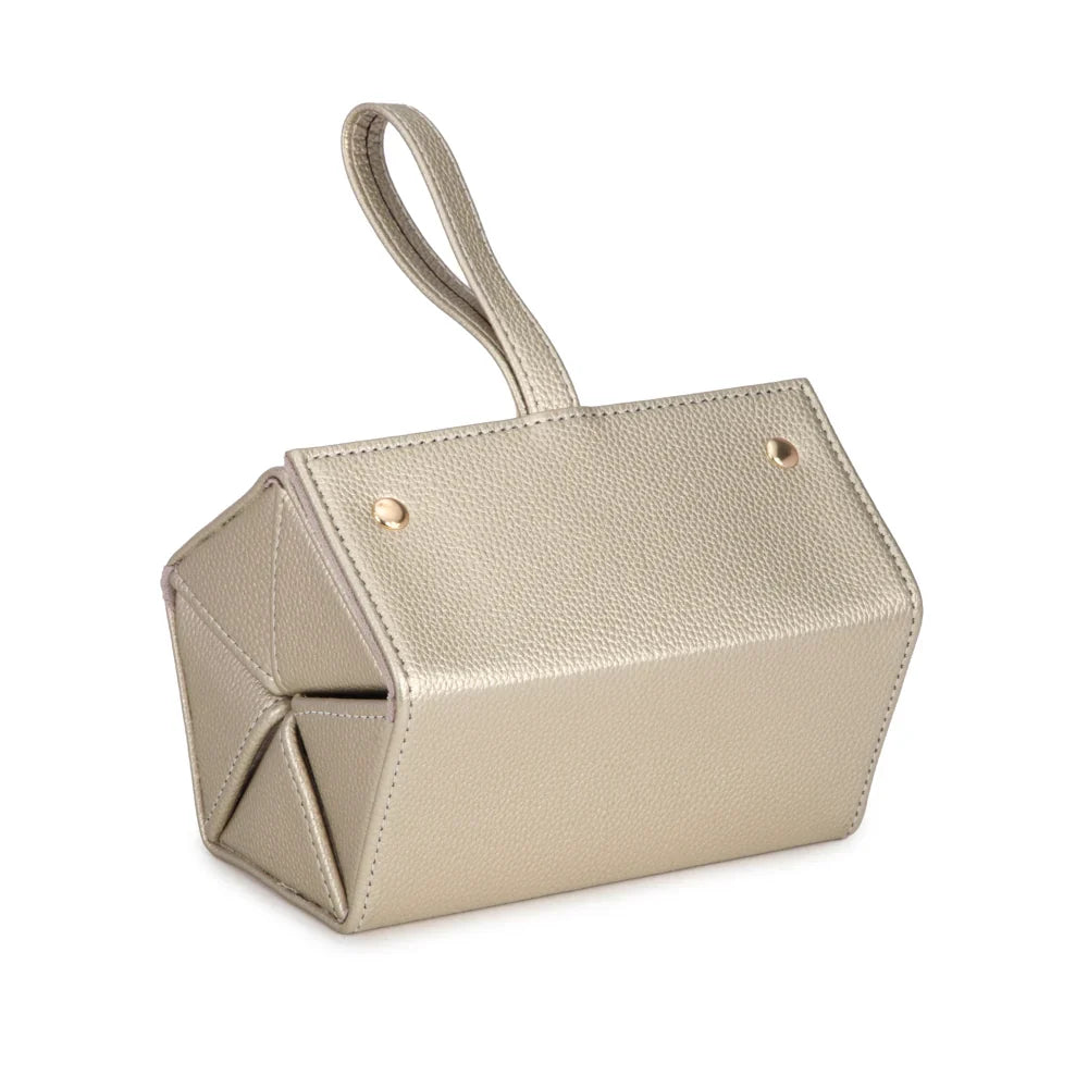 Travel Eyewear & Jewelry Case in gold, side view