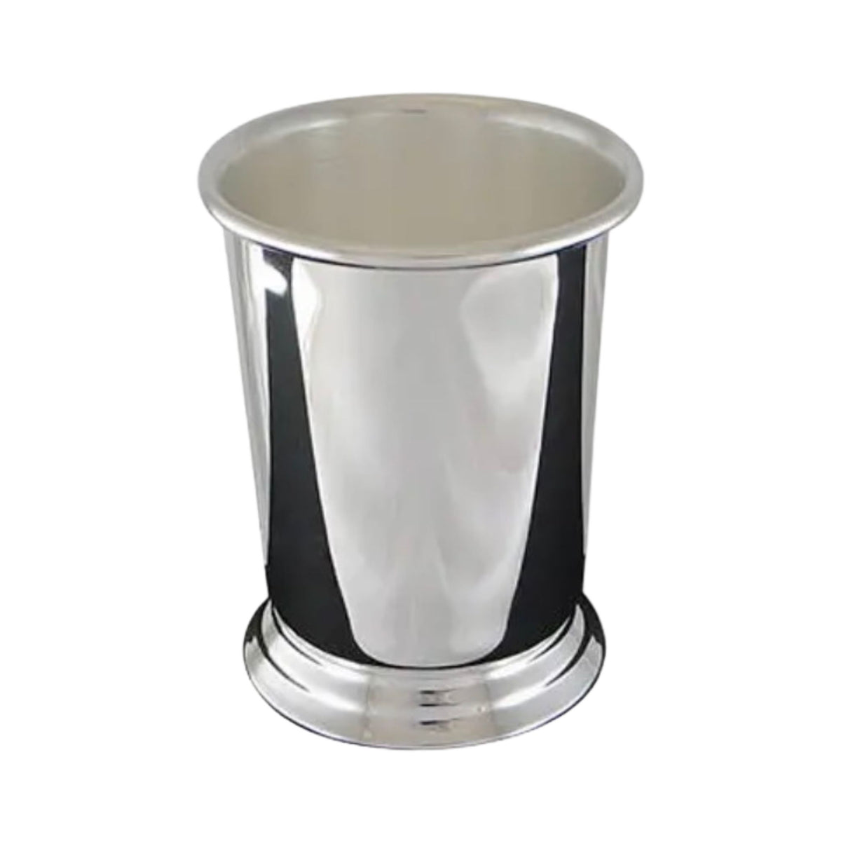 Set of six vintage silverplate mint julep cups with a tapered silhouette