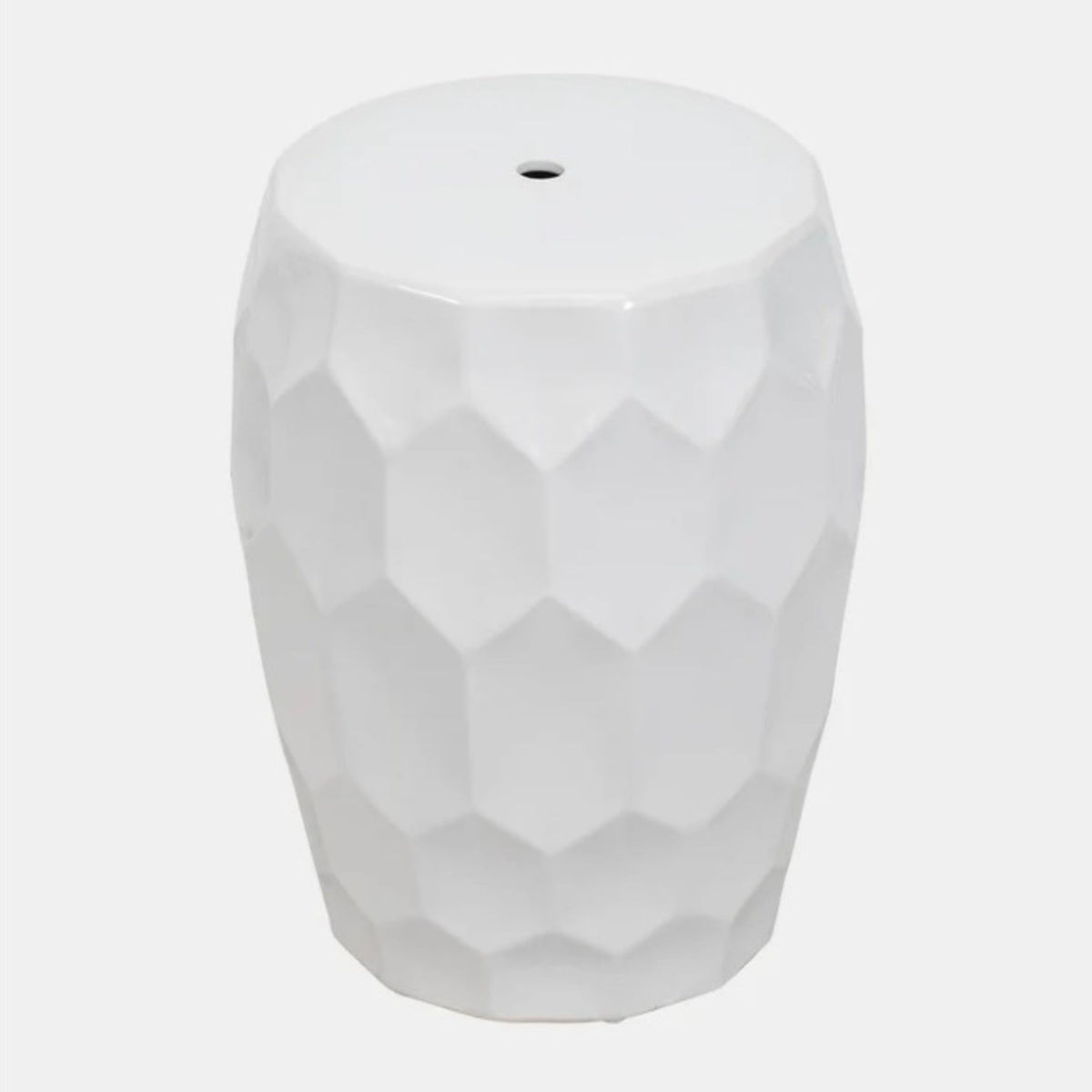 White Garden Ceramic Stool Magnolia & Pine