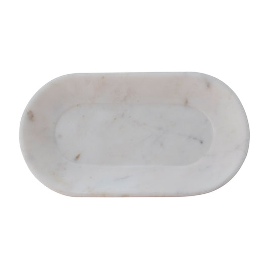 White Marble Tray, overhead view