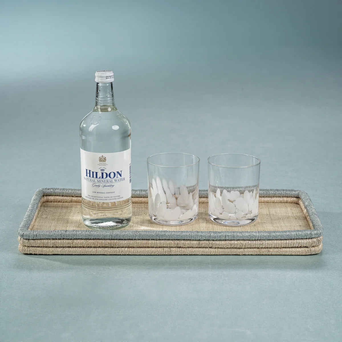 White spot glass tumbler, alternate angle