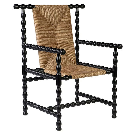 Wichita Occasional Chair with woven rush seat and mahogany frame