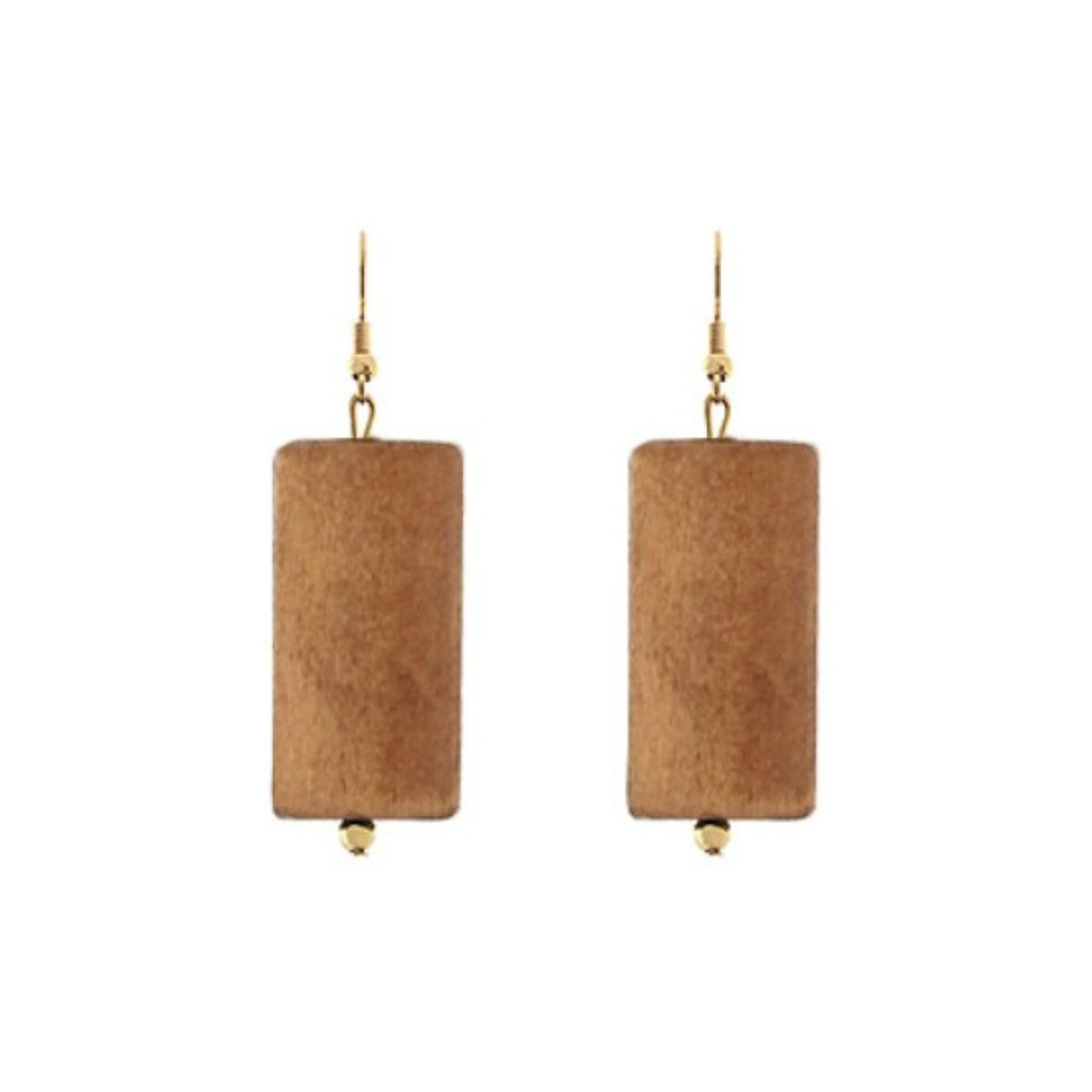 Wood Rectangle Dangle Earrings, simple wood rectangle drop