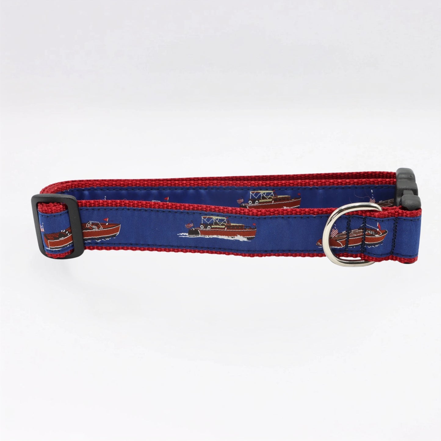 Preston Dog Collar in Wooden Boats print