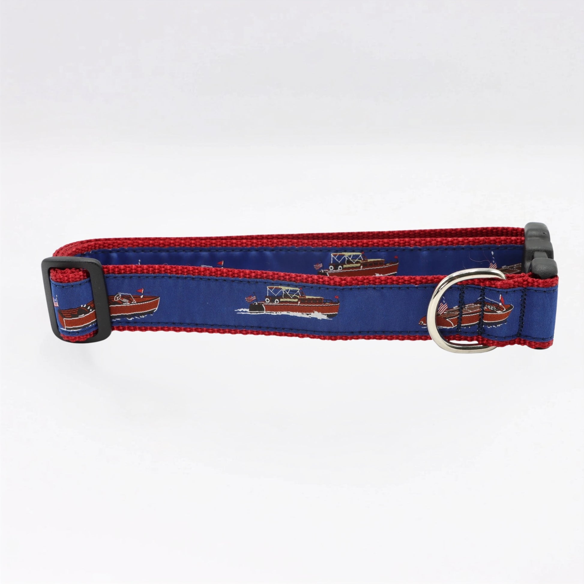 Preston Dog Collar in Wooden Boats print