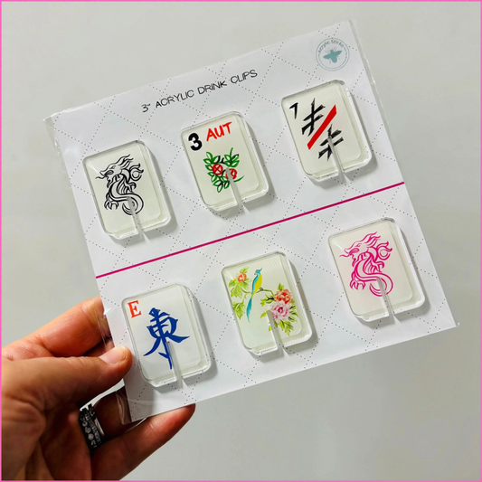 Acrylic drink clips, set of 6, styled lifestyle shot
