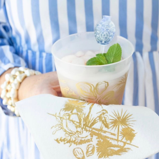 Acrylic party picks, Ginger Jar design, styled lifestyle shot