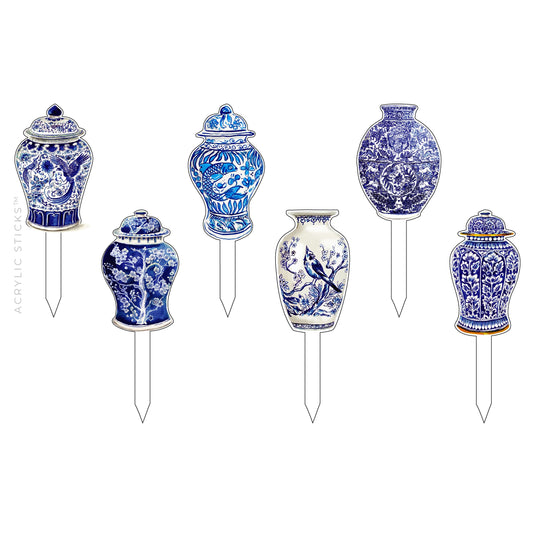 Acrylic party picks, Ginger Jar design