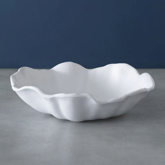 Bloom-textured medium serving bowl, 10.5 inches, floral-inspired texture