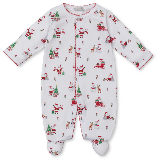 Christmas Capers Footie Pajama in festive holiday print