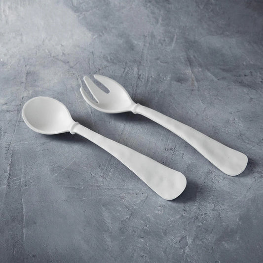 Cloud-textured serving servers, set of 2, undulating texture and glossy finish