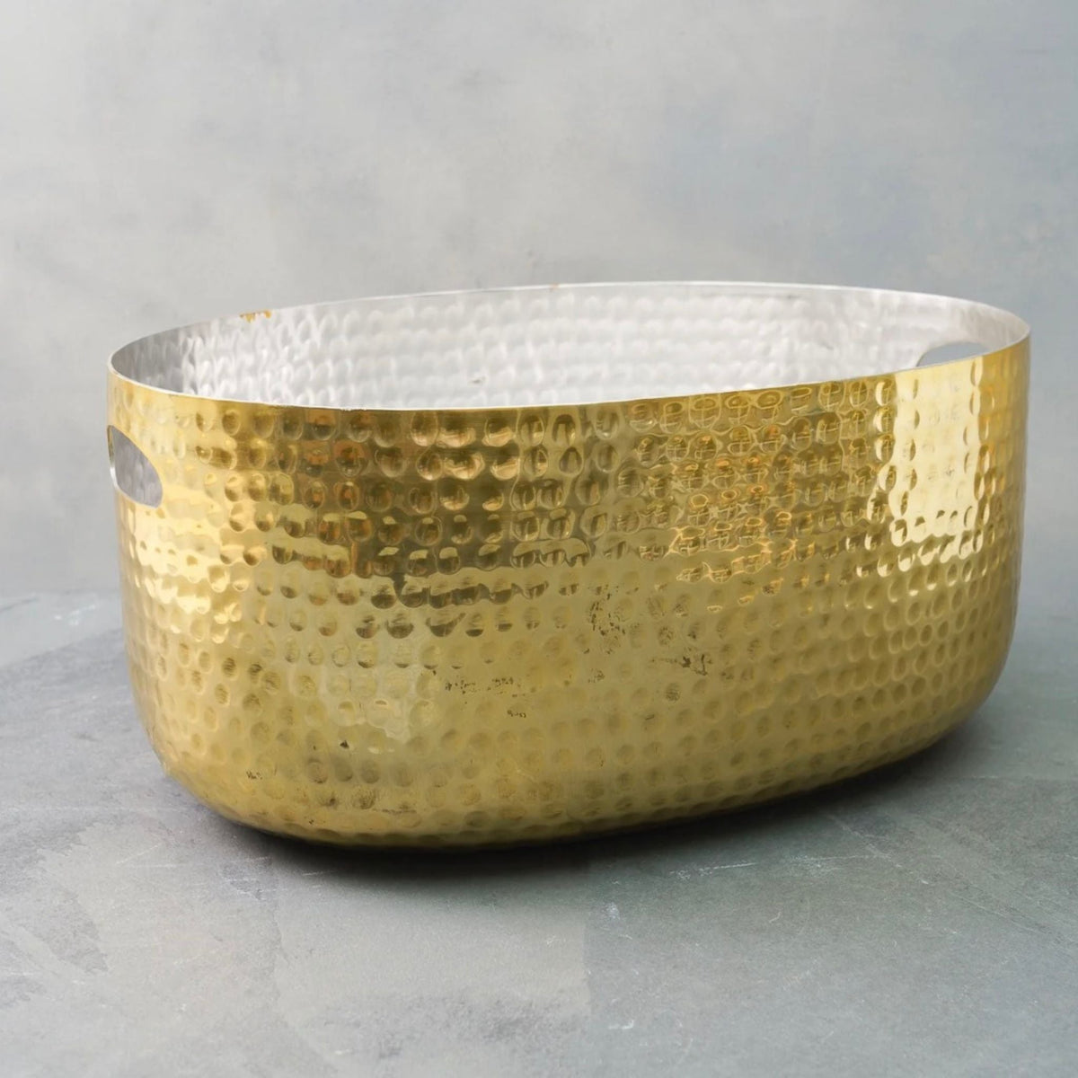 Gold Hammered Ice Bucket and Medium Tub