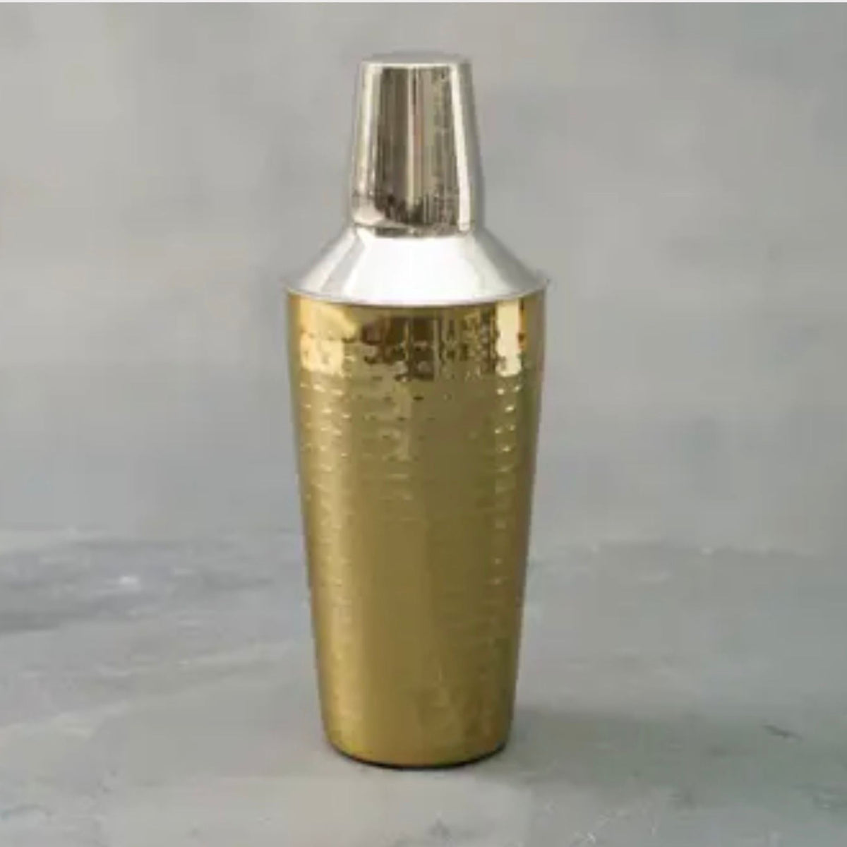 Gold hammered cocktail shaker