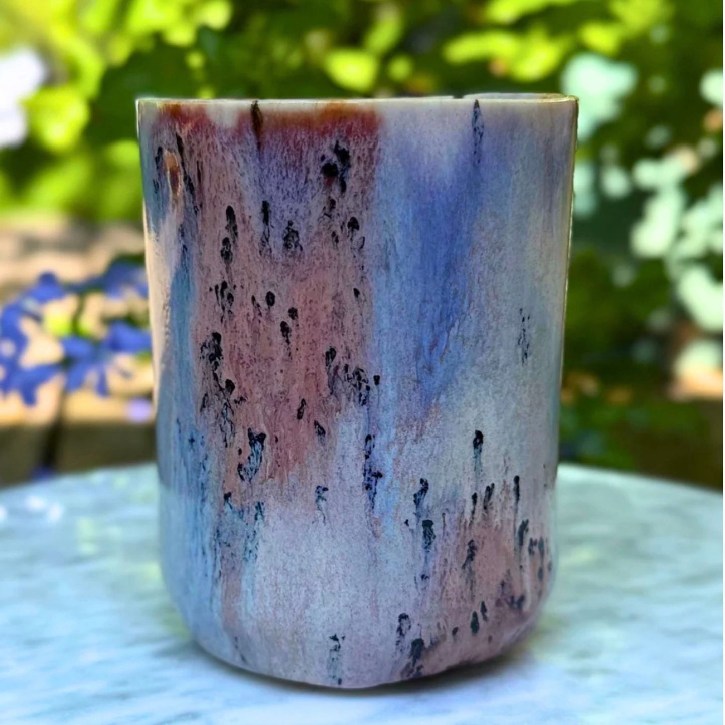 Handmade ceramic Grande cup in soft desert rose finish