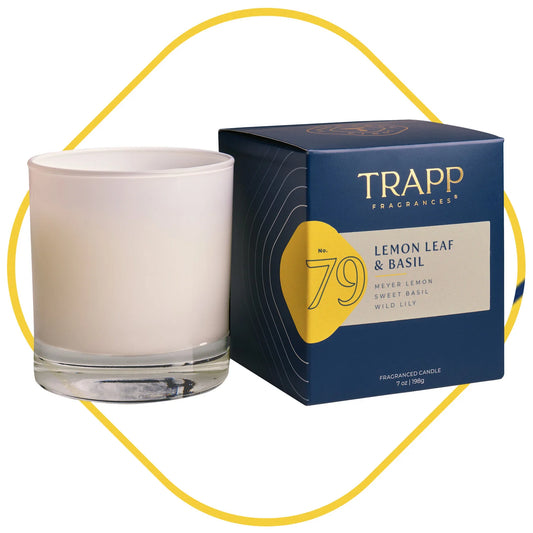 Lemon Leaf & Basil poured candle, 7 oz