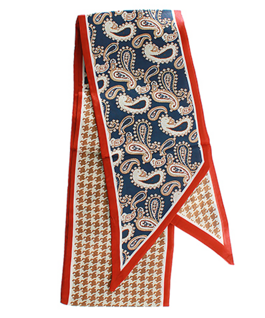 Multi Paisley Detail Scarf, skinny paisley print scarf