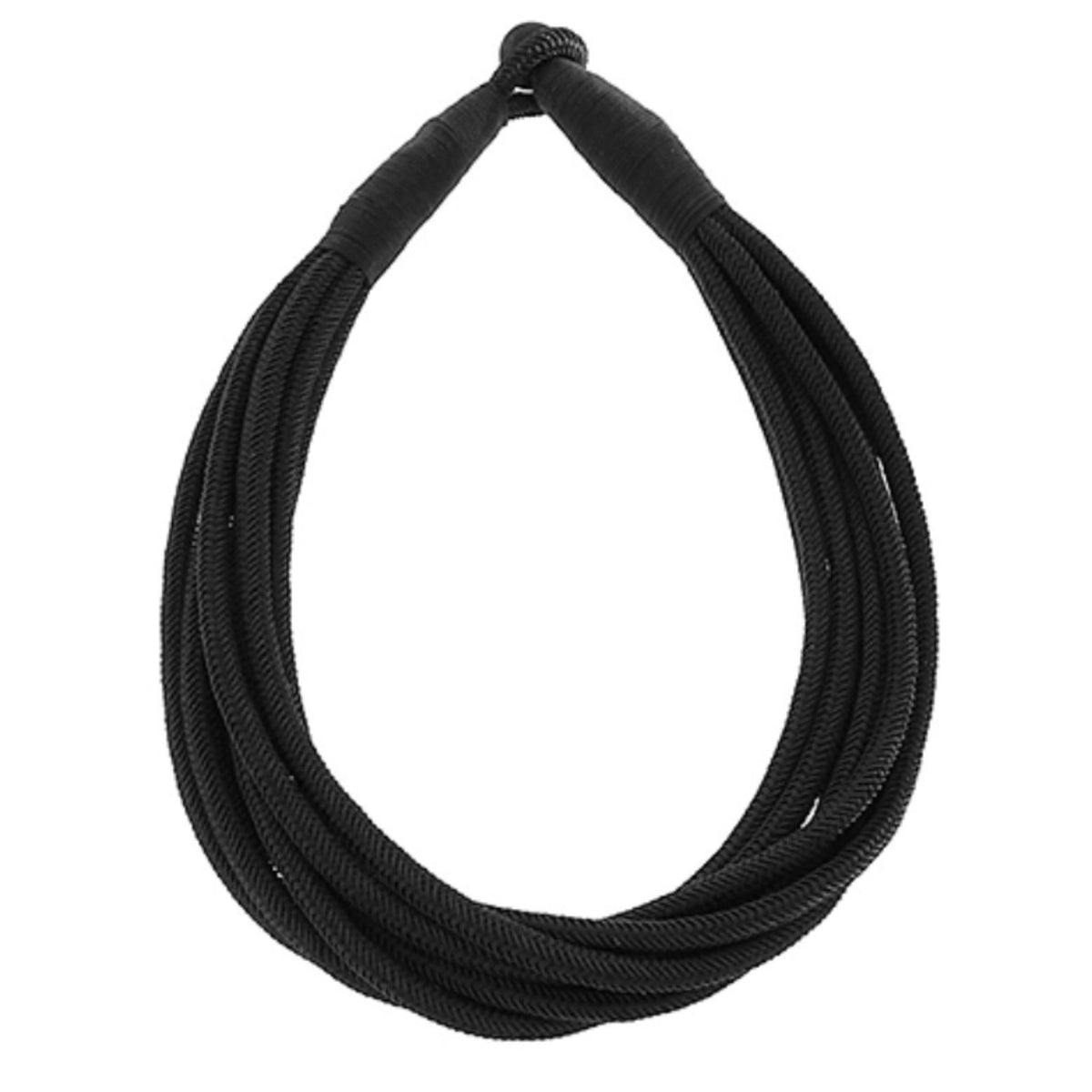 Multi Strand Chord Necklace in black, 8-row rope design