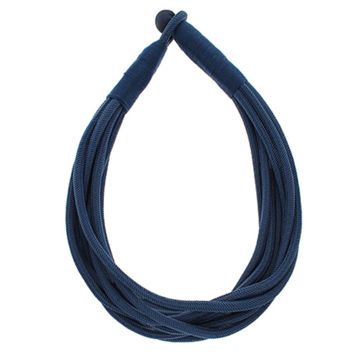 Multi Strand Chord Necklace in navy, 8-row rope design