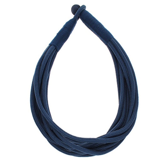 Multi Strand Chord Necklace in navy, 8-row rope design