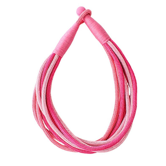 Multi Strand Chord Necklace in pink, 8-row rope design