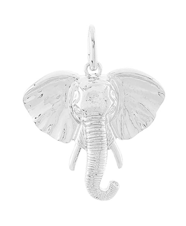 Silver elephant pendant charm