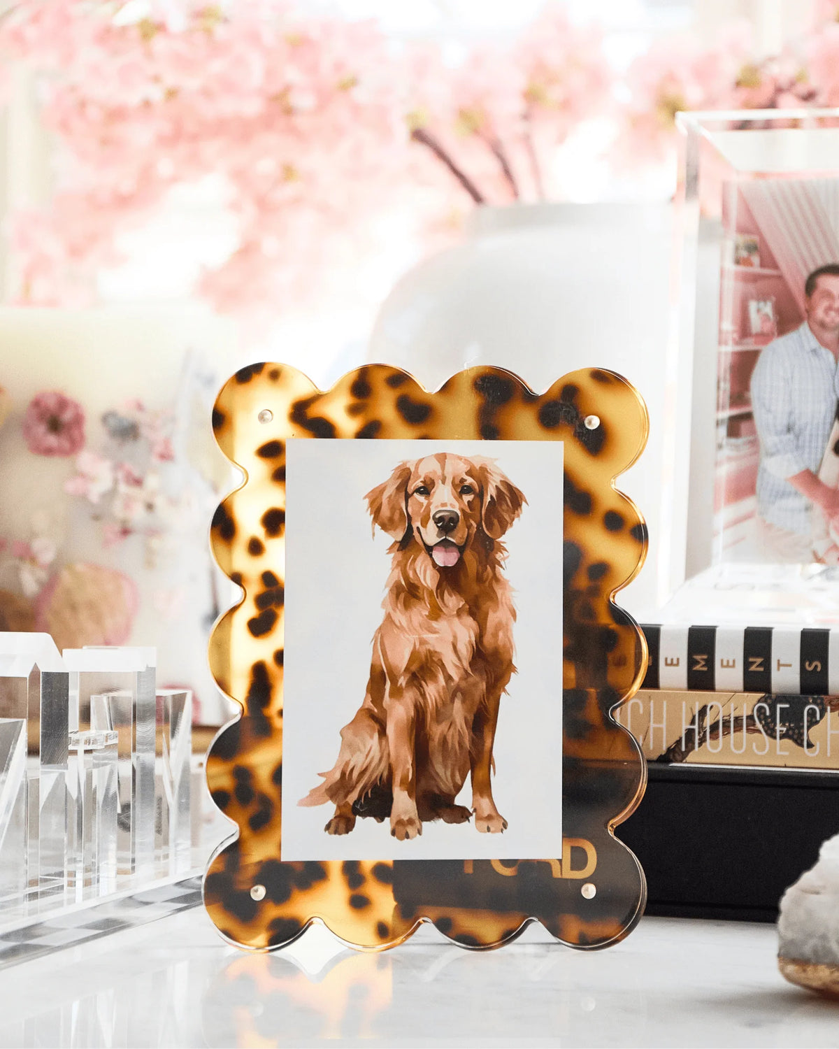 Tortoiseshell Scalloped Acrylic Frame Tart By Taylor